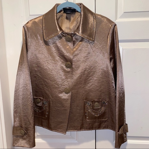 Christine Alexander Gold/Brown Jacket Large - Picture 2 of 9